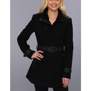 Sam Edelman Wool Trench Coat with Sherpa Trim